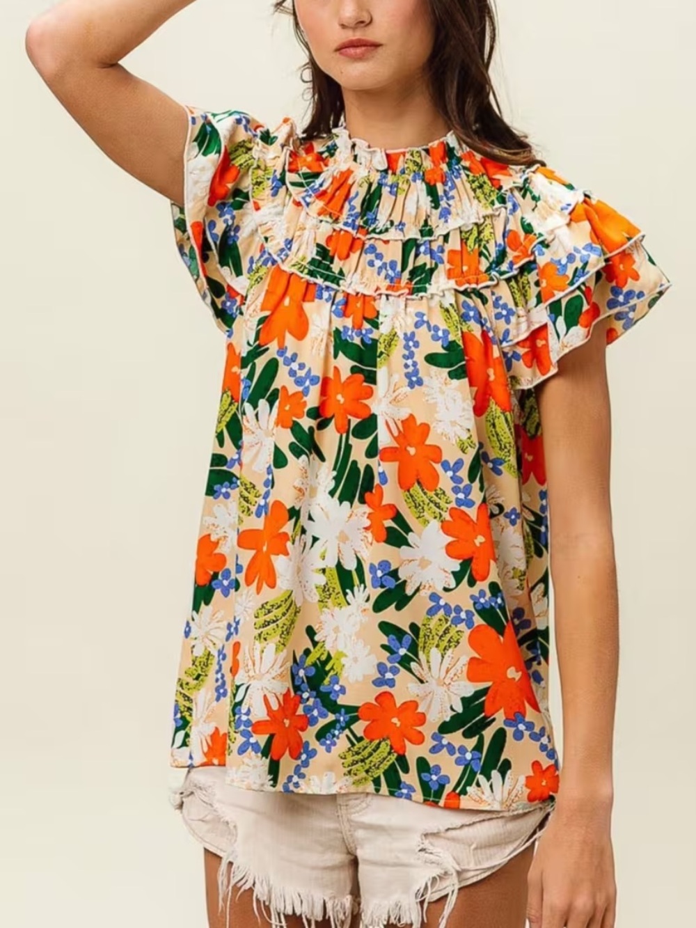 NWT BiBi Floral Print Woven Blouse - Picture 4 of 8